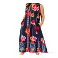 China Plus Size Casual Women Printing Long Dress Supplier